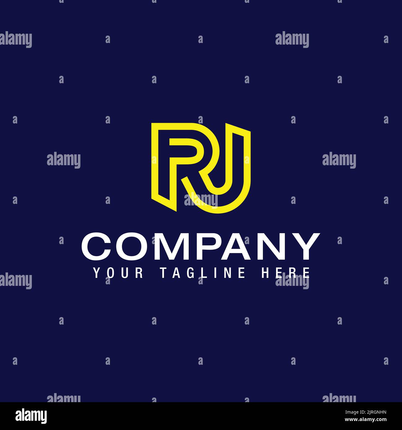 Initial PJ JP modern monogram and elegant logo design template Stock Vector
