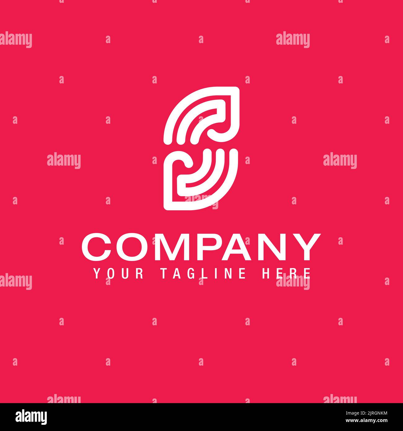 Abstract two linear hands as letter S Logo Line Design Template Vector Stock Vector
