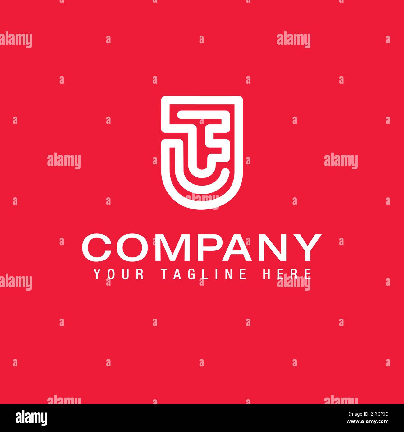Initial Letter Logo Fj Logo Line Design Template Vector Stock Vector ...
