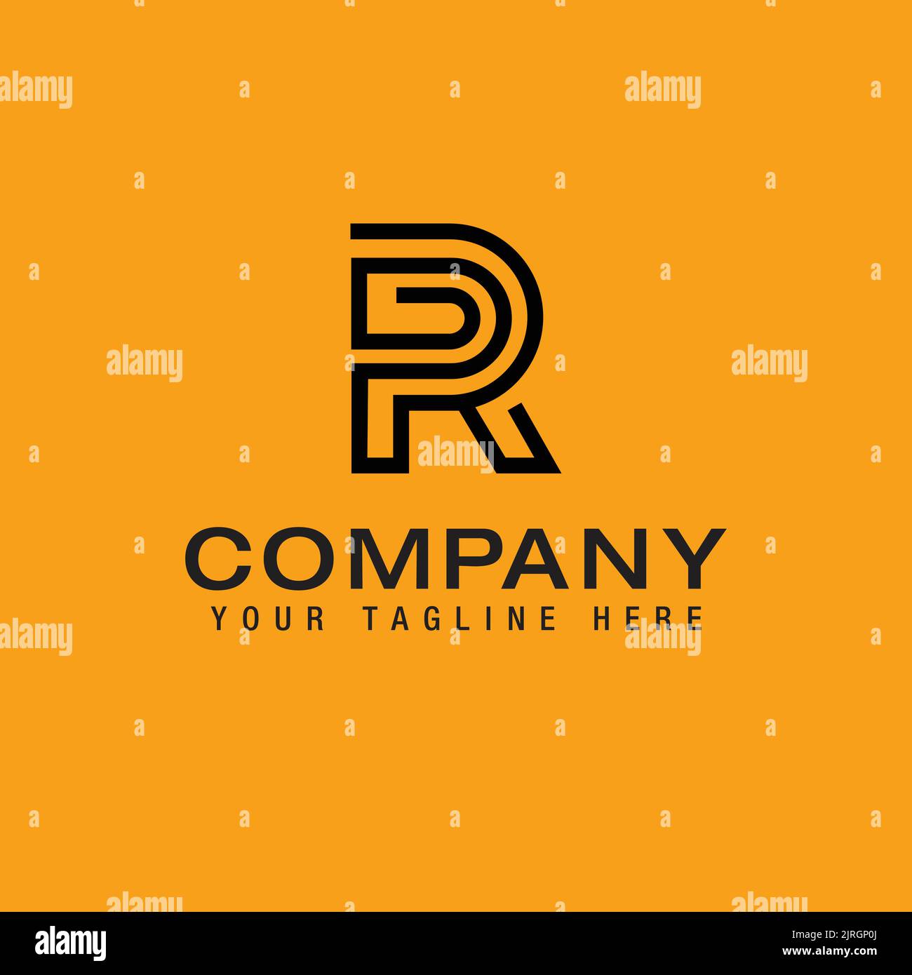 Alphabet monogram PR R Logo Line Design Template Vector Stock Vector