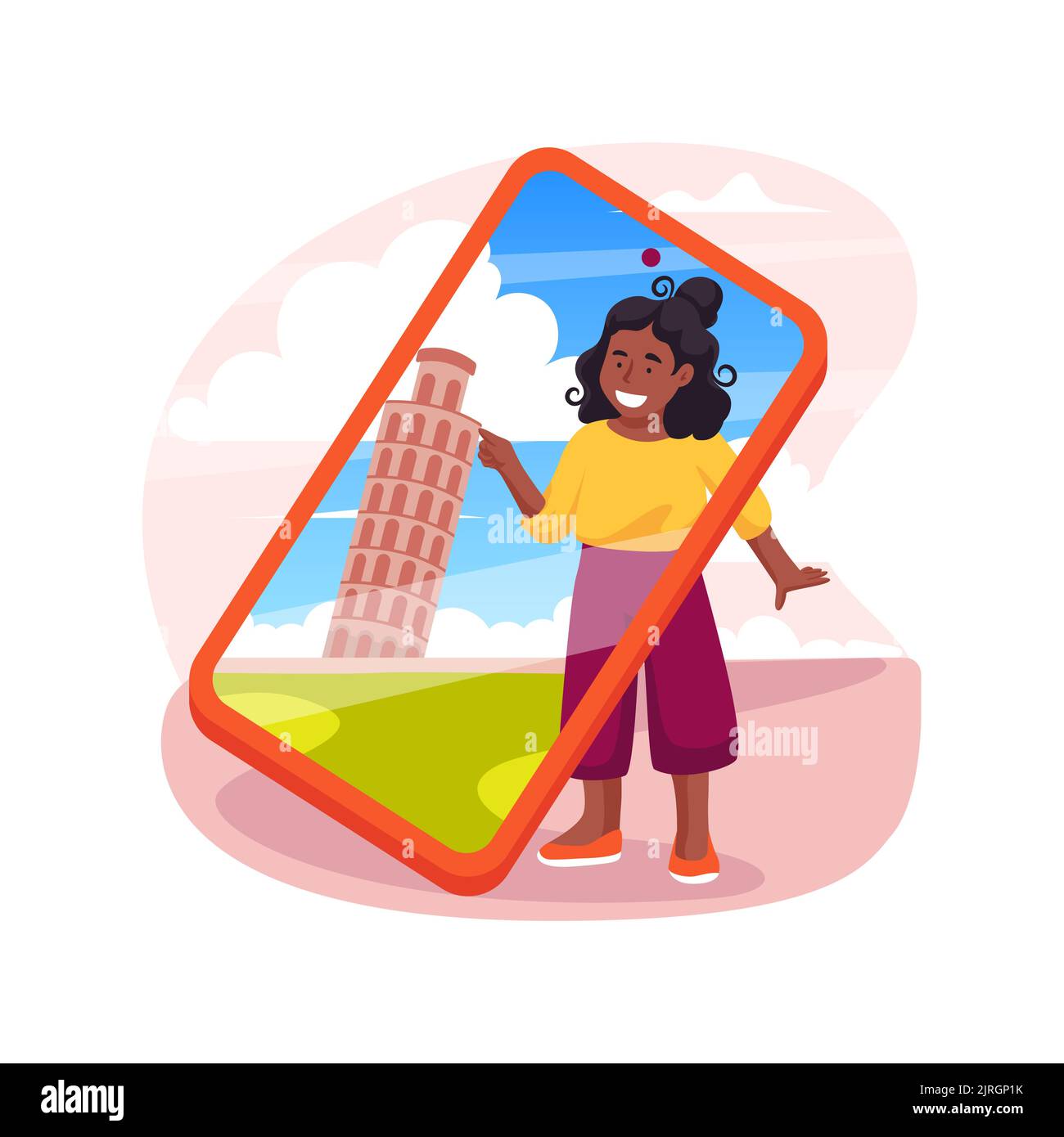 Optical illusion photo isolated cartoon vector illustration. Stock Vector