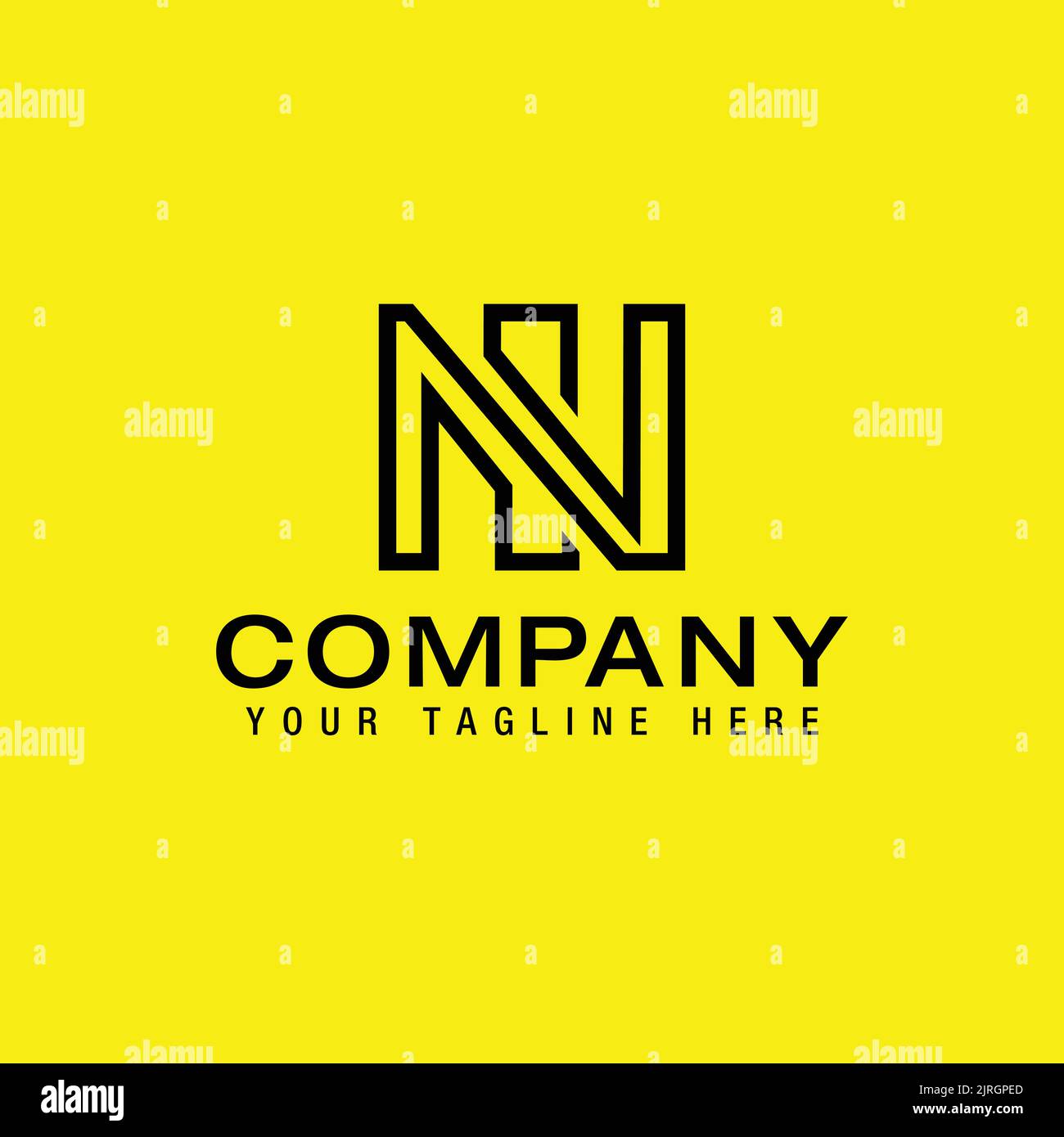 initial Letter N logo icon design template elements Stock Vector Image ...