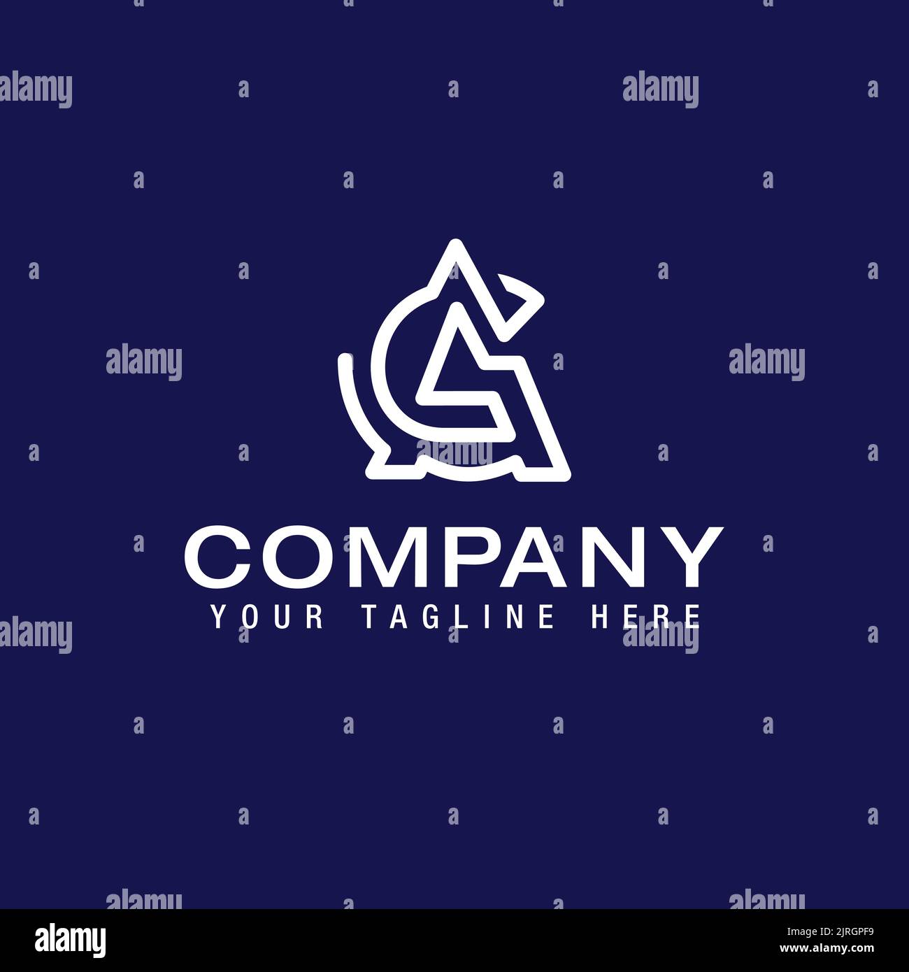 AG GA monogram logo initial letter design Logo Line Design Template Vector Stock Vector