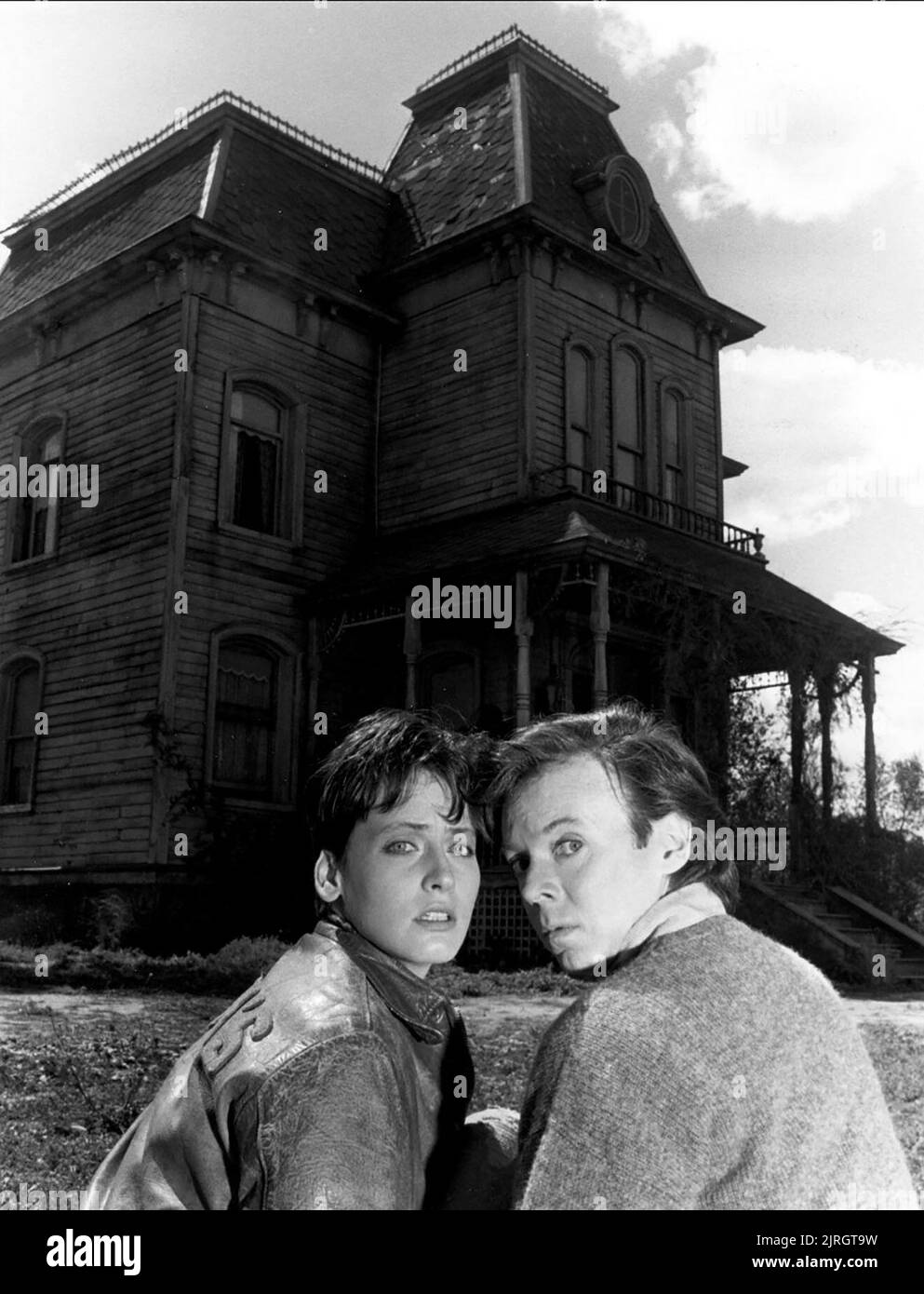 LORI PETTY, BUD CORT, BATES MOTEL, 1987 Stock Photo