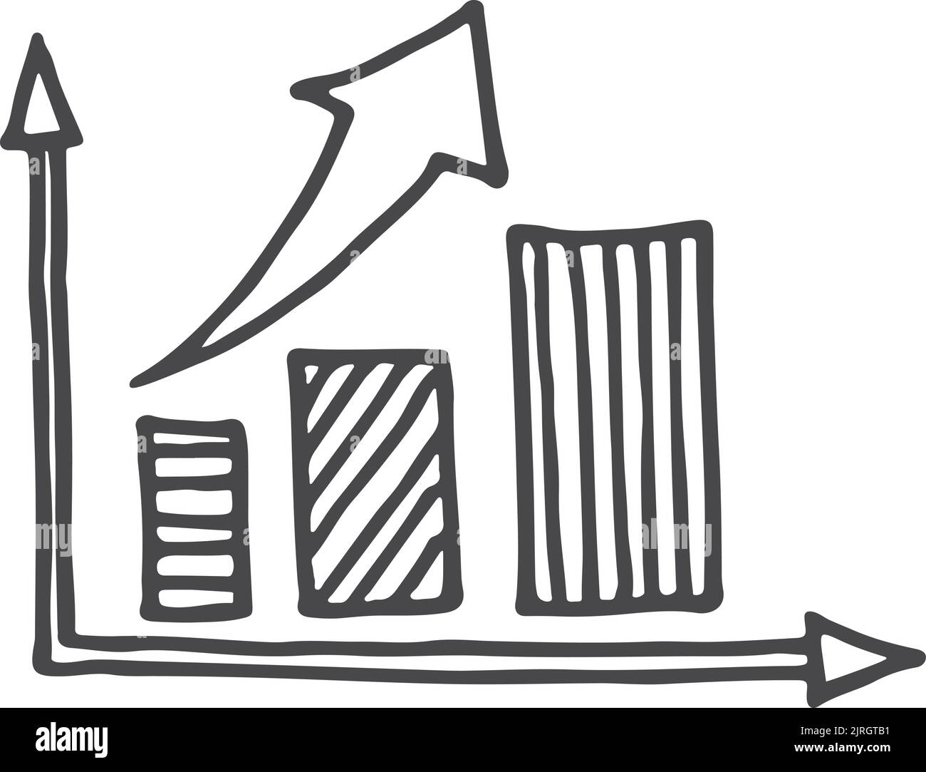 Data chart doodle. Finnacial business growth icon Stock Vector Image