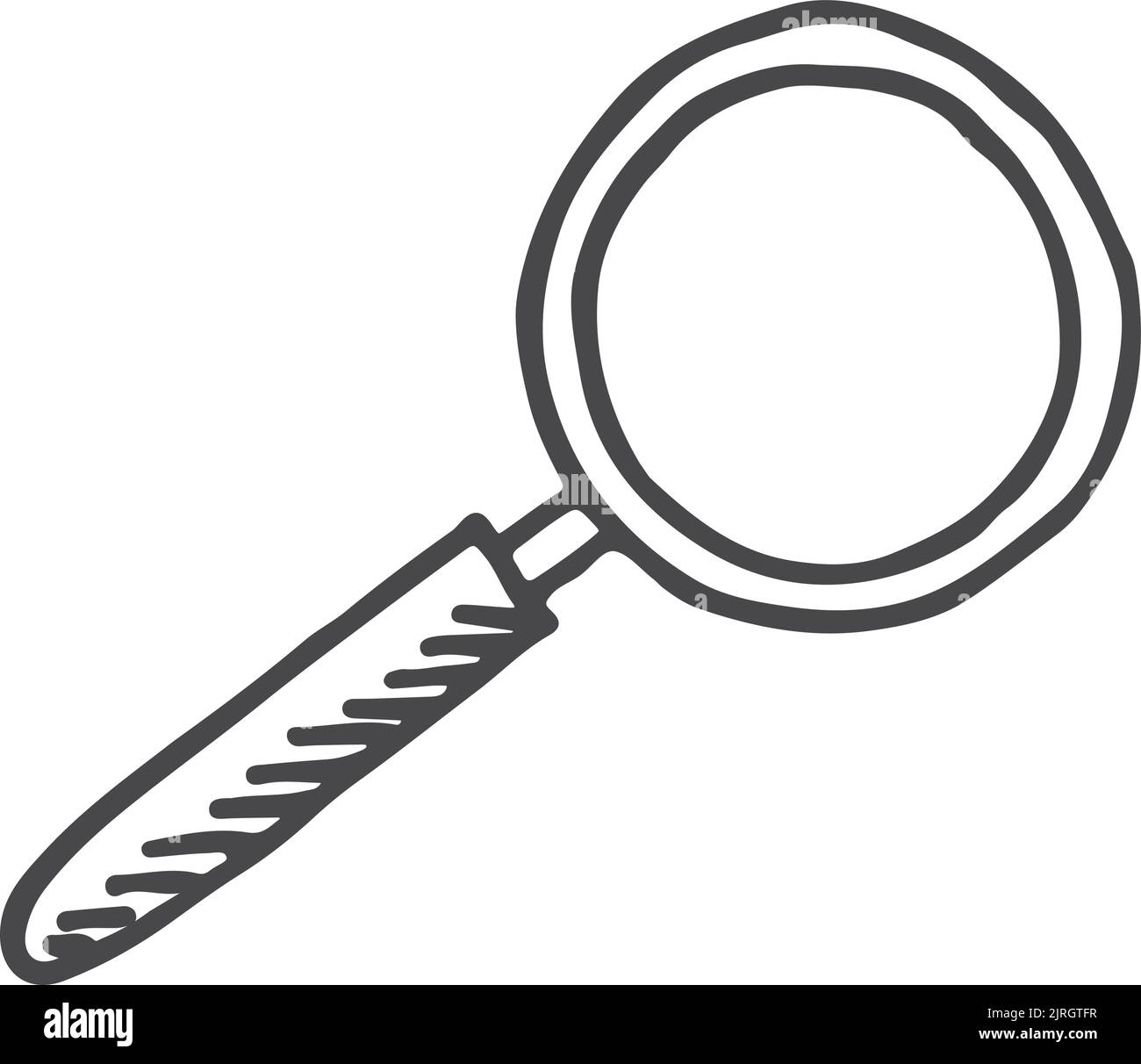 Magnify glass icon. Search symbol. Hand drawn zoom sign Stock Vector