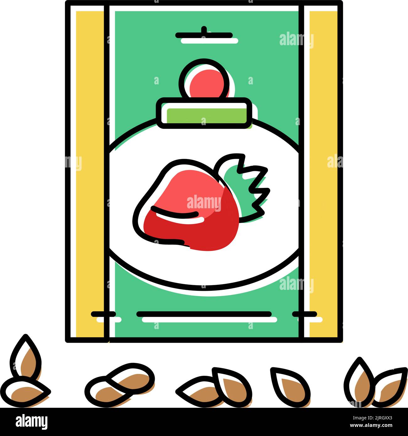 strawberry seeds color icon vector illustration Stock Vector Image