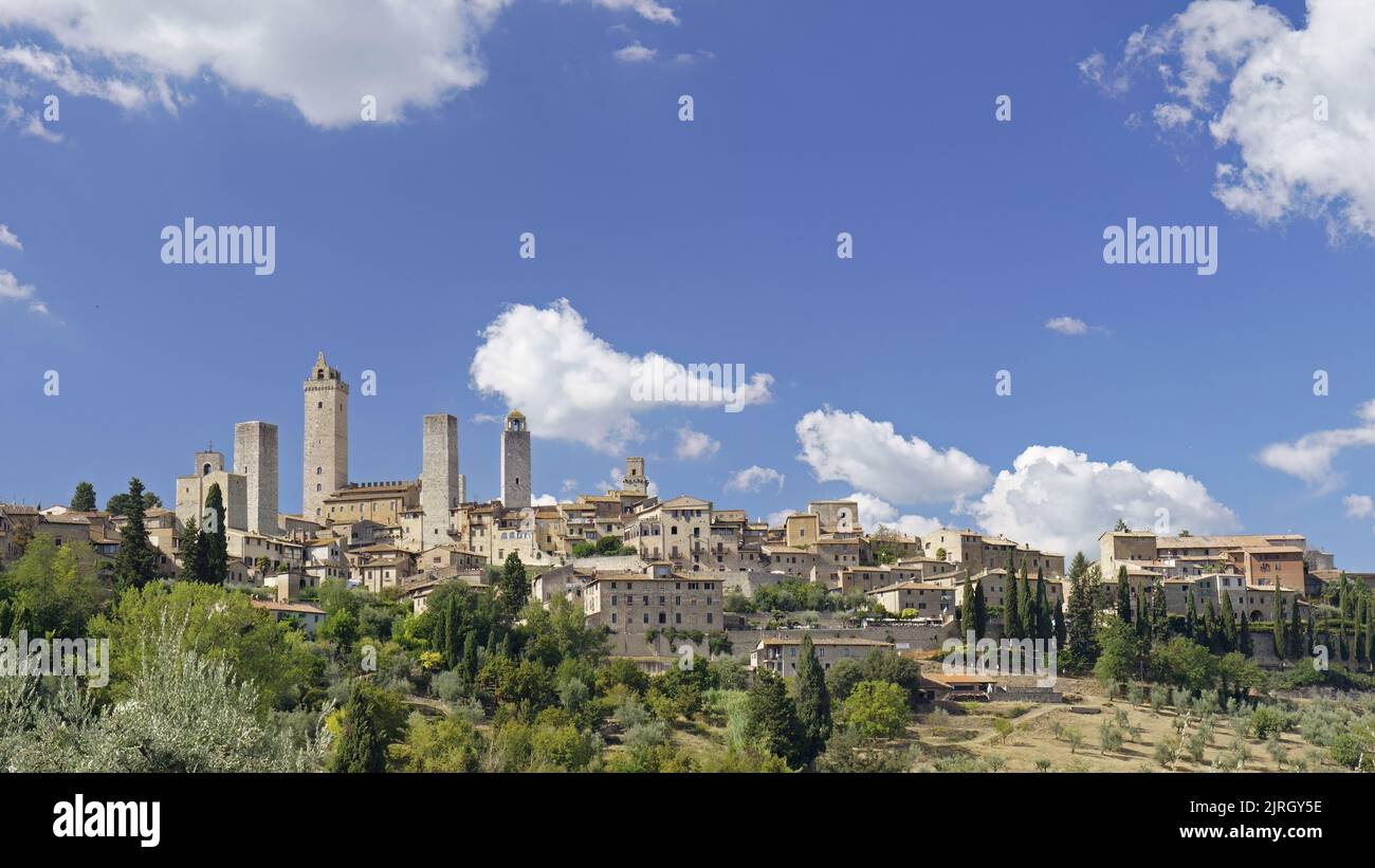 San Gimignano, Italian municipality, view of its skyline, province of Siena, Italy, Europe Stock Photo