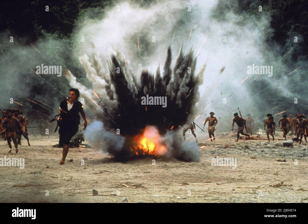 EXPLOSION SCENE, THE MISSION, 1986 Stock Photo