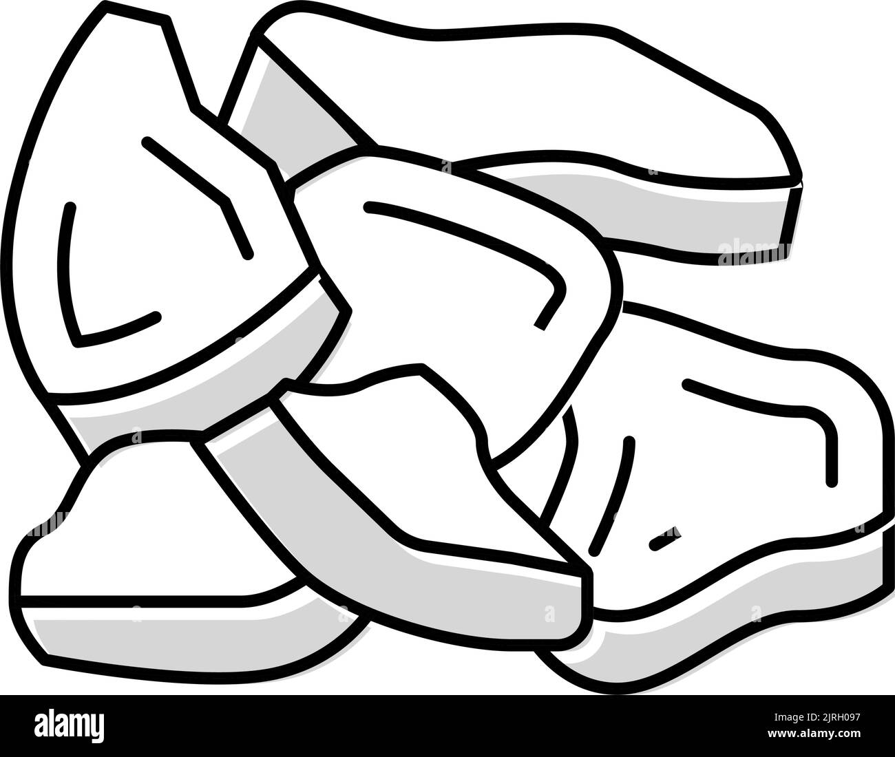 pieces coconut color icon vector illustration Stock Vector Image & Art ...