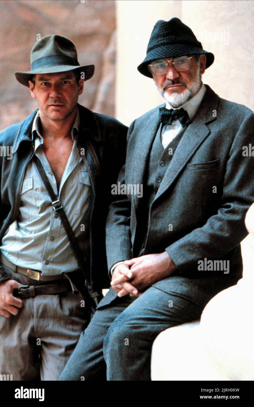 HARRISON FORD, SEAN CONNERY, INDIANA JONES AND THE LAST CRUSADE, 1989 Stock Photo