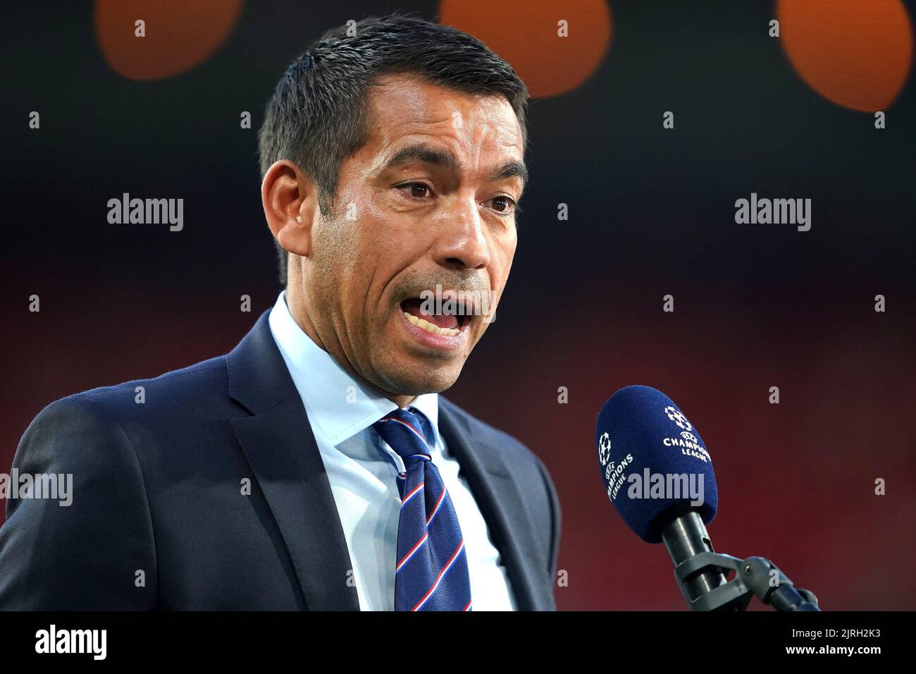 Rangers manager Giovanni van Bronckhorst before the UEFA Champions