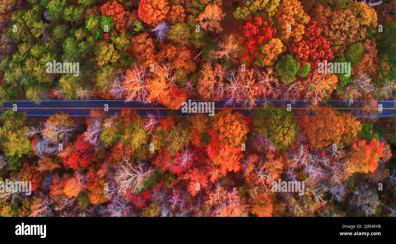 Aerial road abstract top hi-res stock photography and images - Alamy