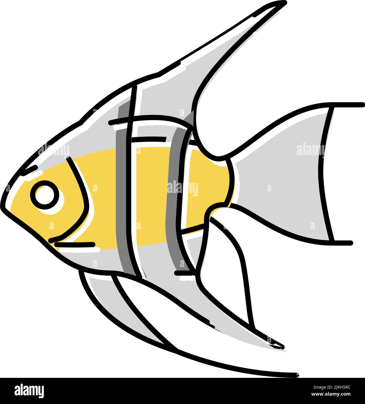 angelfish aquarium fish color icon vector illustration Stock Vector