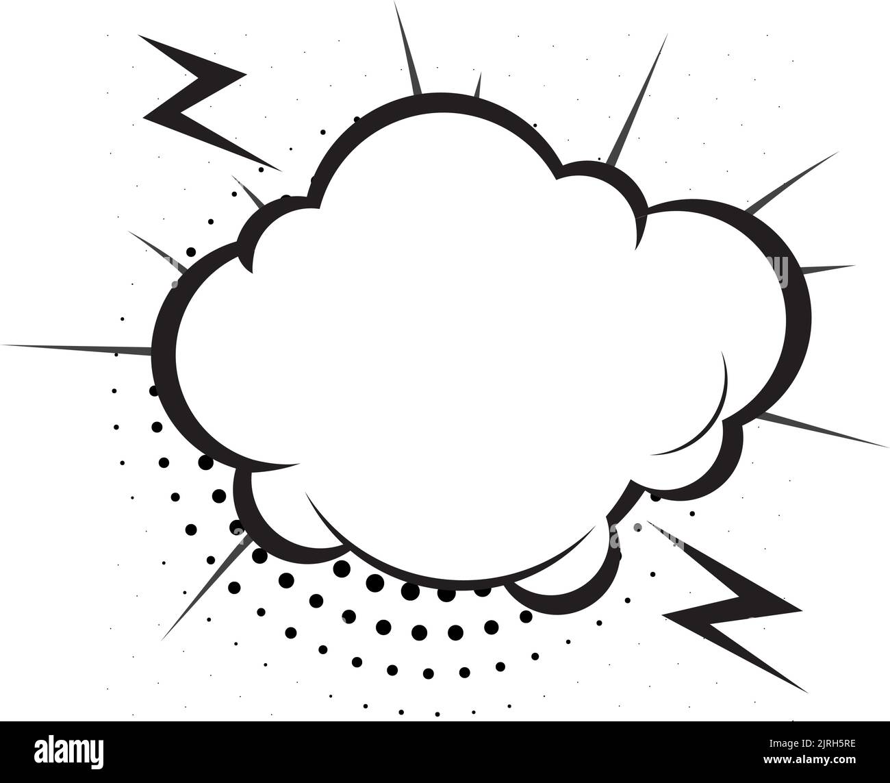 Comic splash cloud with flash effect. Blank text frame Stock Vector ...