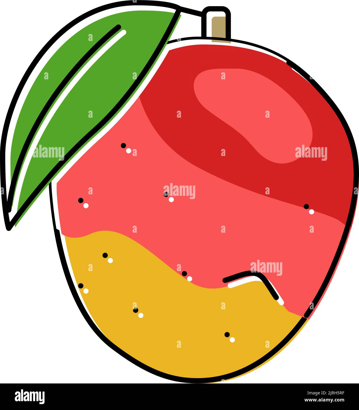 ripe mango leaf color icon vector illustration Stock Vector Image & Art ...