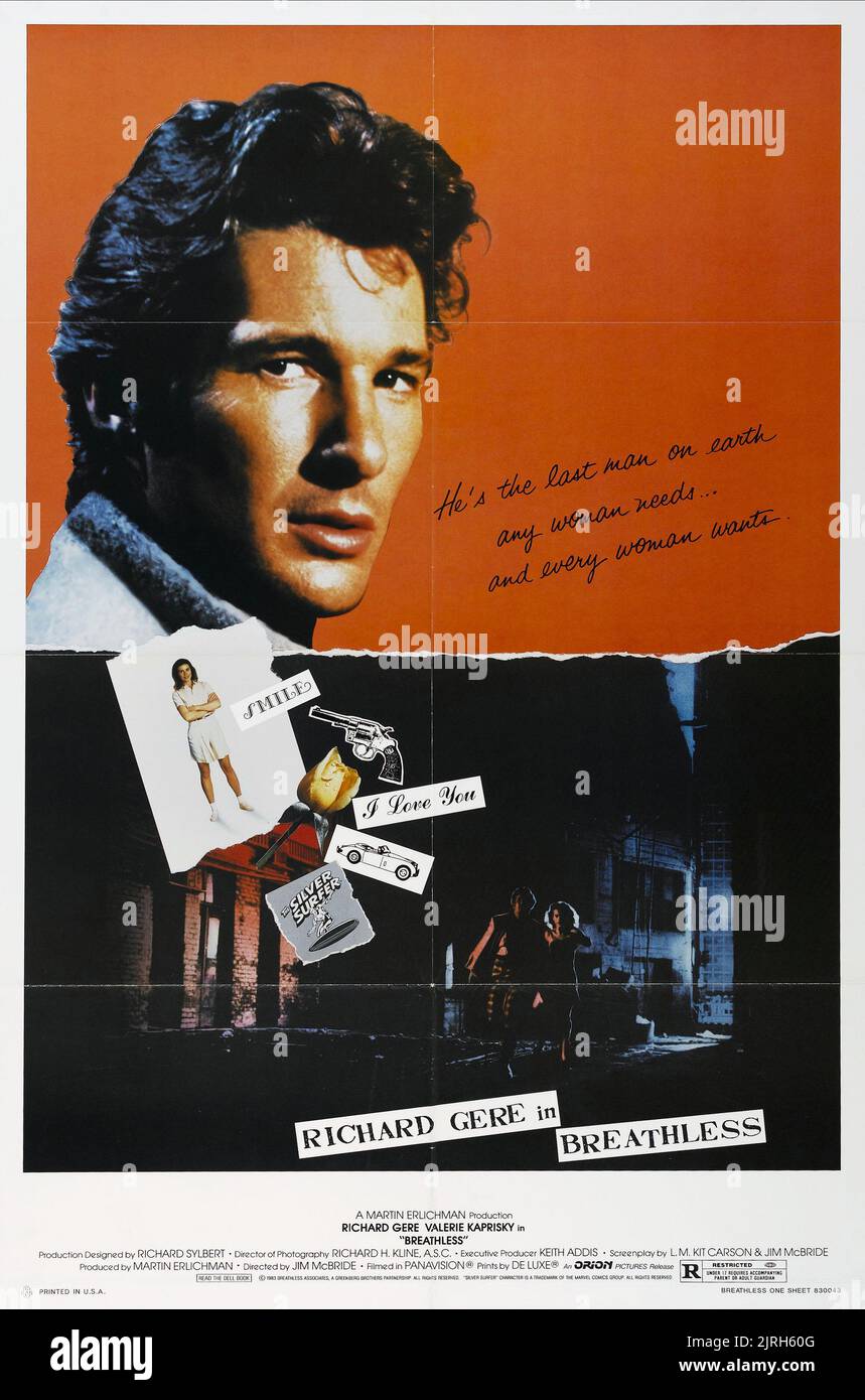 RICHARD GERE POSTER, BREATHLESS, 1983 Stock Photo Alamy