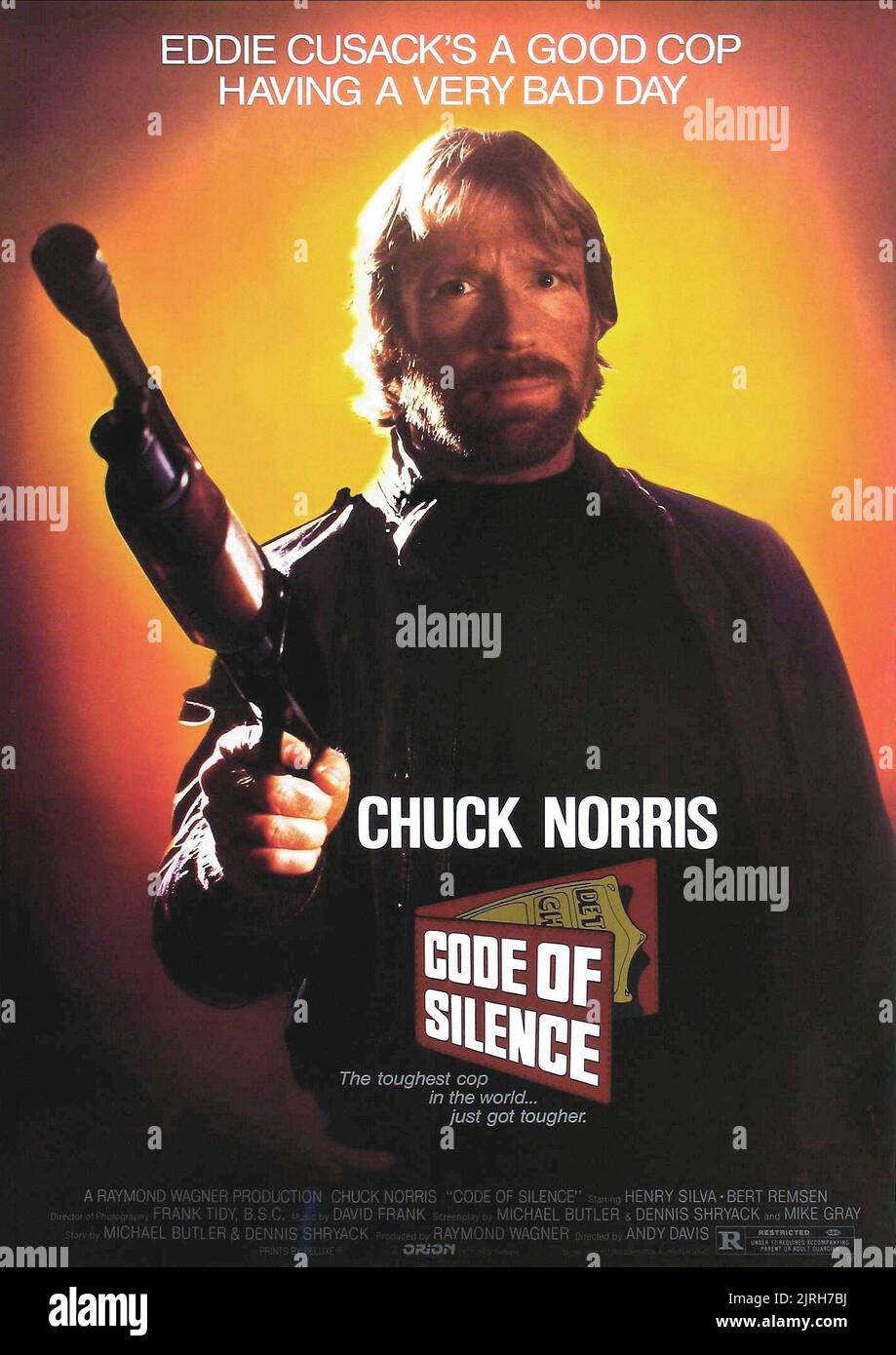 CHUCK NORRIS POSTER, CODE OF SILENCE, 1985 Stock Photo