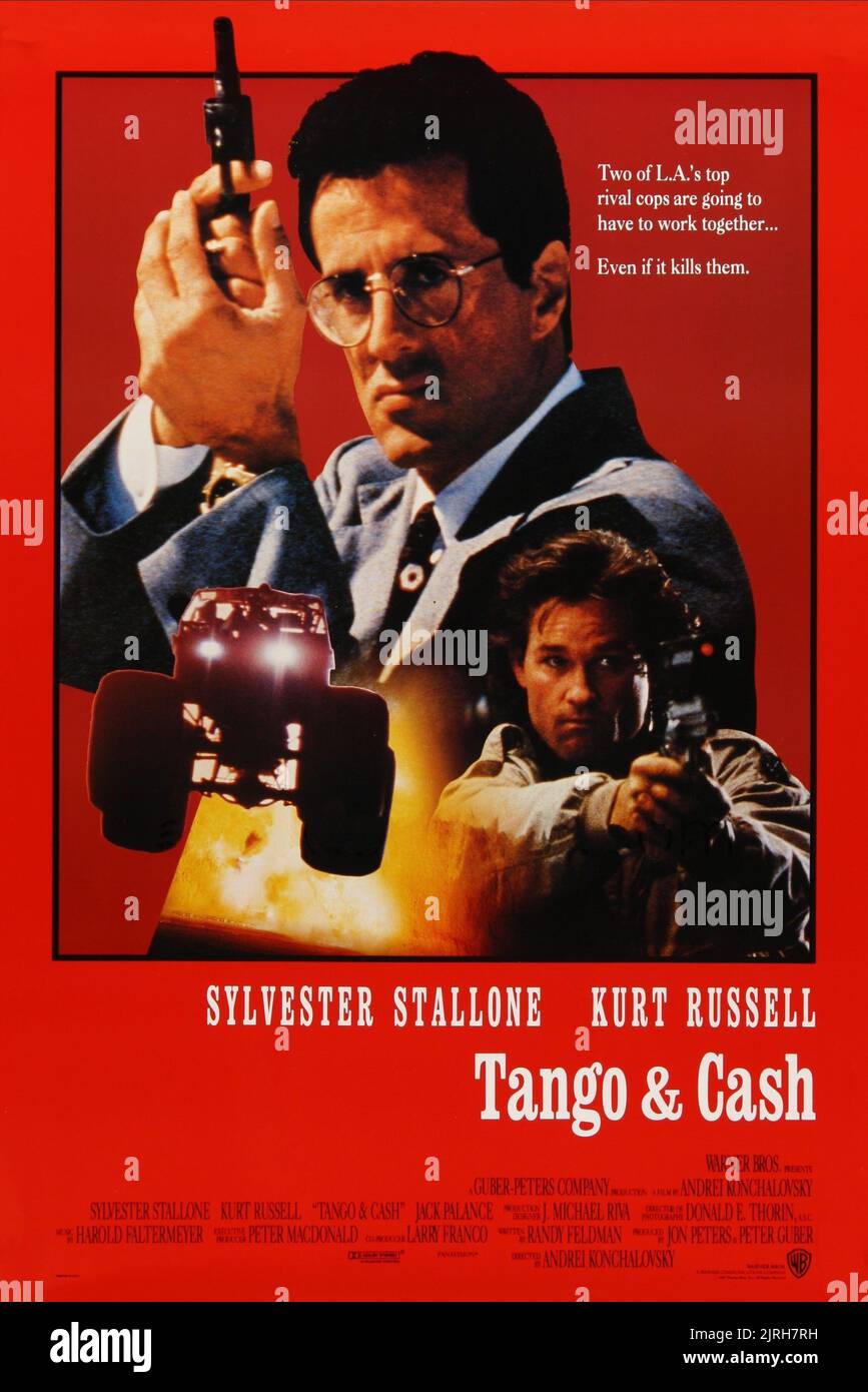 SYLVESTER STALLONE, KURT RUSSELL POSTER, TANGO and CASH, 1989 Stock Photo