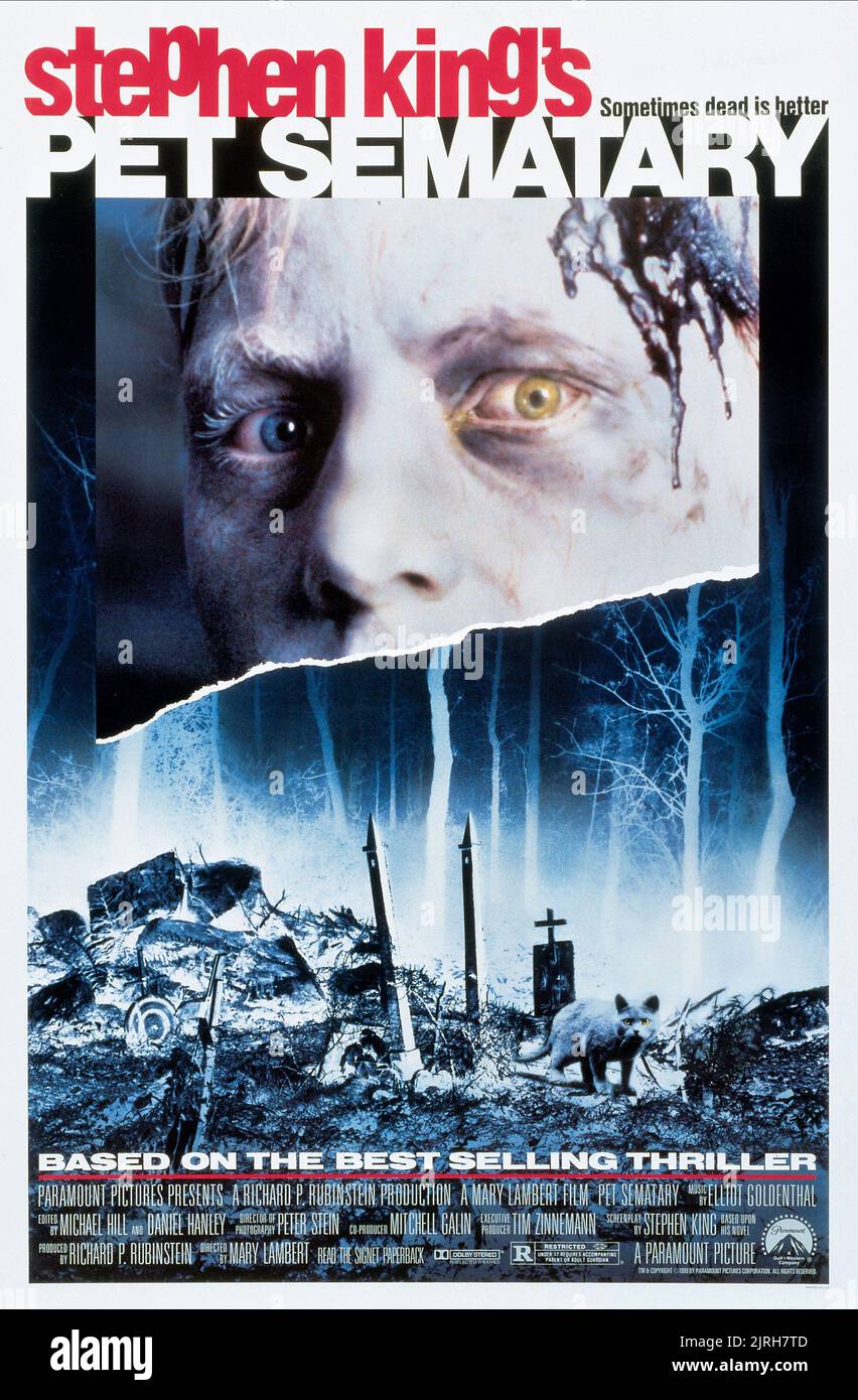 BRAD GREENQUIST MOVIE POSTER, PET SEMATARY, 1989 Stock Photo