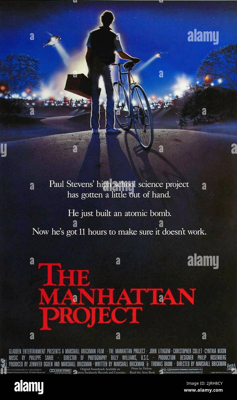 CHRISTOPHER COLLET MOVIE POSTER, THE MANHATTAN PROJECT, 1986 Stock Photo