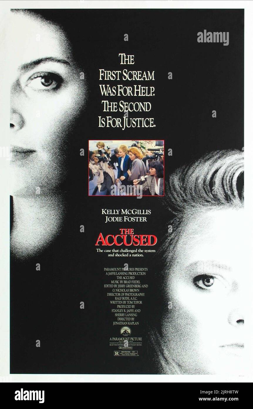 KELLY MCGILLIS, JODIE FOSTER POSTER, THE ACCUSED, 1988 Stock Photo