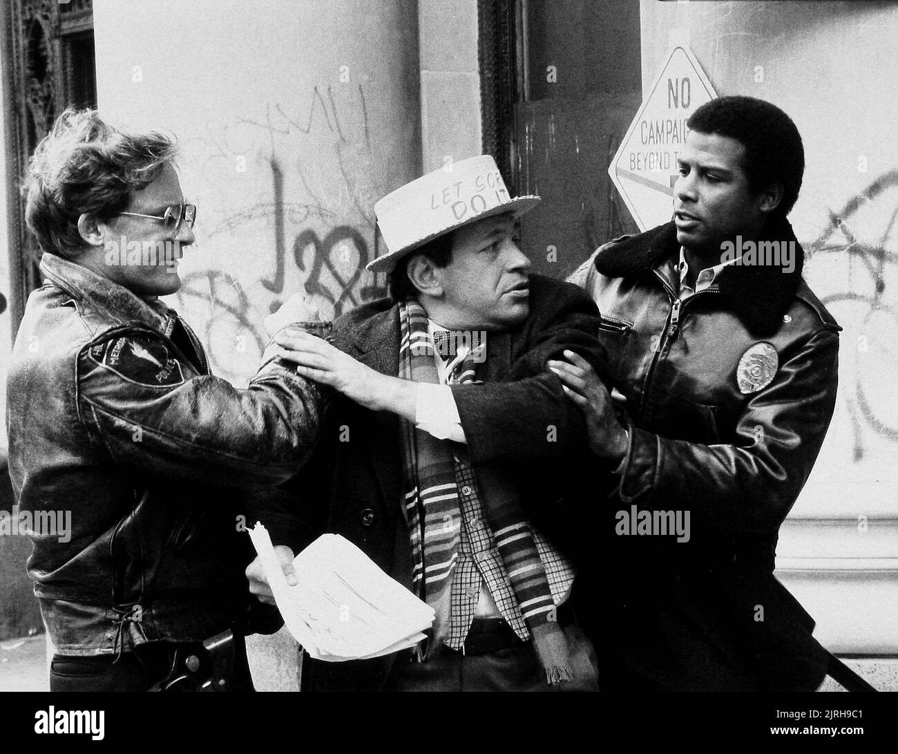 CHARLES HAID, KENNETH TIGAR, MICHAEL WARREN, HILL STREET BLUES, 1983 Stock Photo