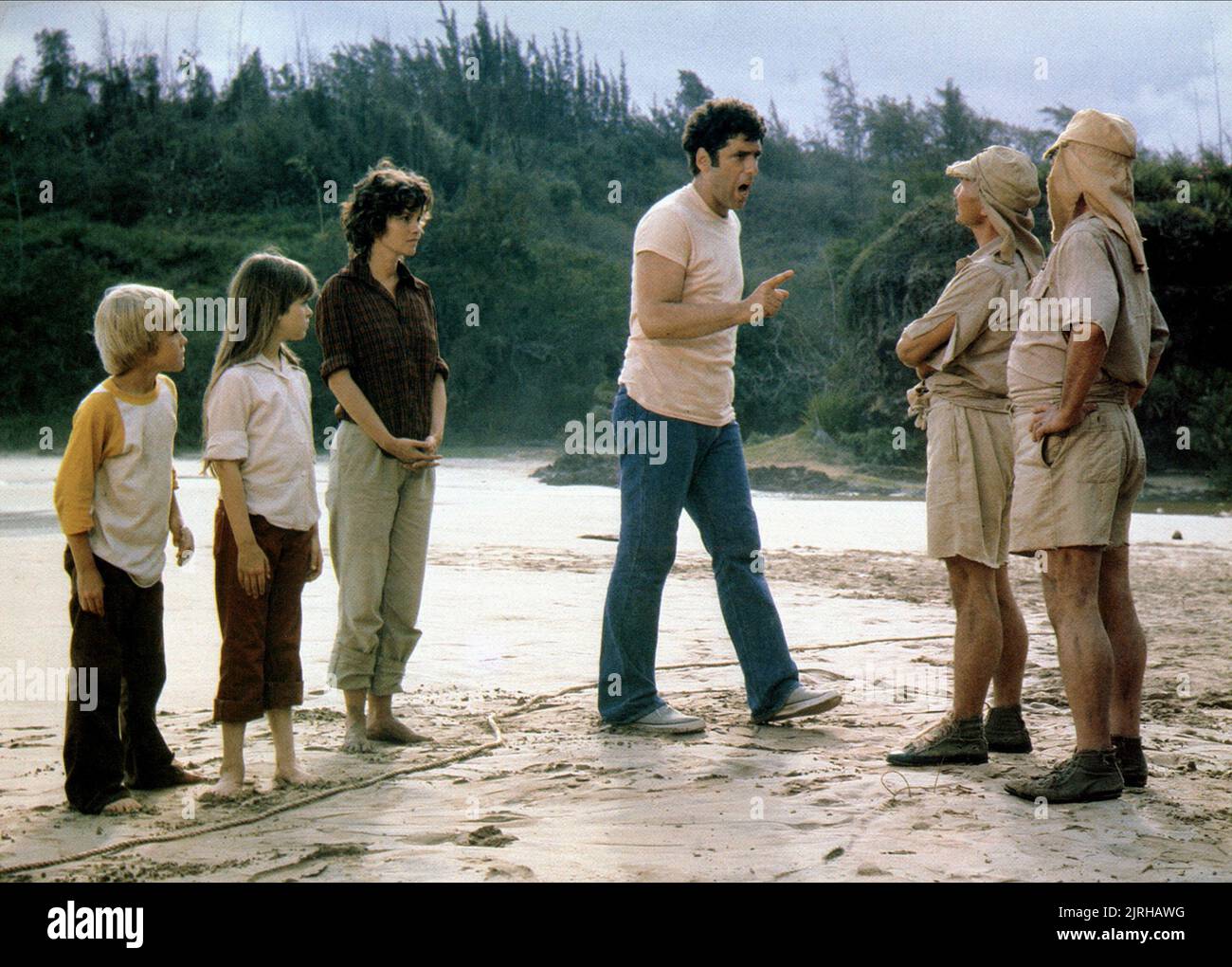 RICK SCHRODER, TAMMY LAUREN, GENEVIEVE BUJOLD, ELLIOTT GOULD, THE LAST FLIGHT OF NOAH'S ARK, 1980 Stock Photo