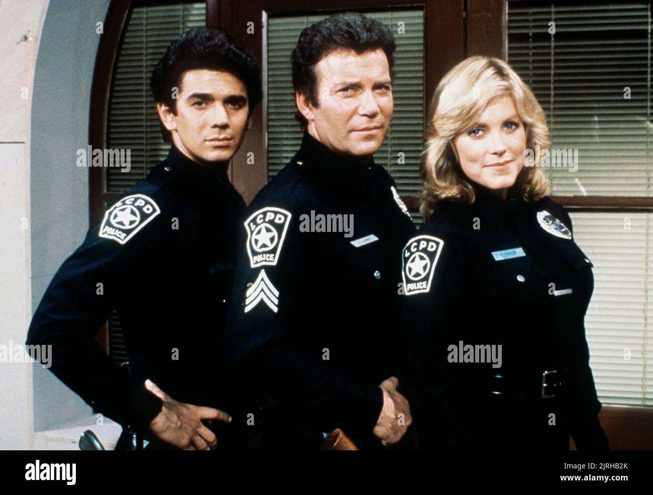 ADRIAN ZMED, WILLIAM SHATNER, APRIL CLOUGH, T.J. HOOKER, 1982 Stock