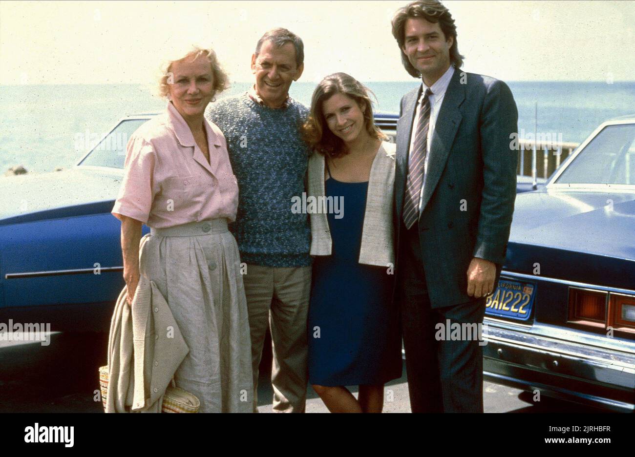 AUDRA LINDLEY, TONY RANDALL, CARRIE FISHER, TED WASS, DISNEYLAND, 1986 Stock Photo