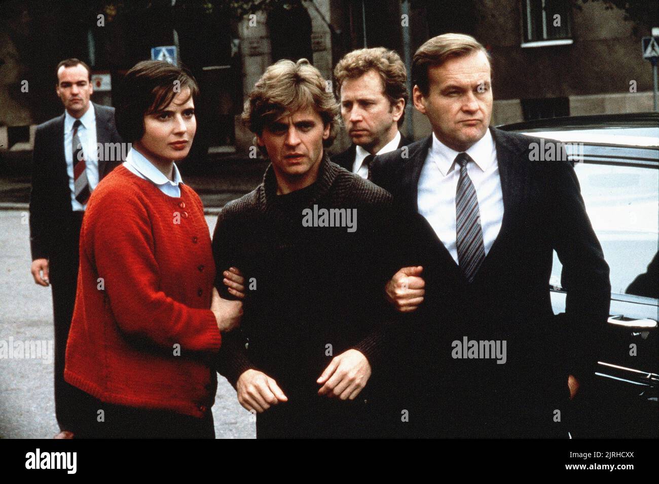 ISABELLA ROSSELLINI, MIKHAIL BARYSHNIKOV, JERZY SKOLIMOWSKI, WHITE NIGHTS, 1985 Stock Photo