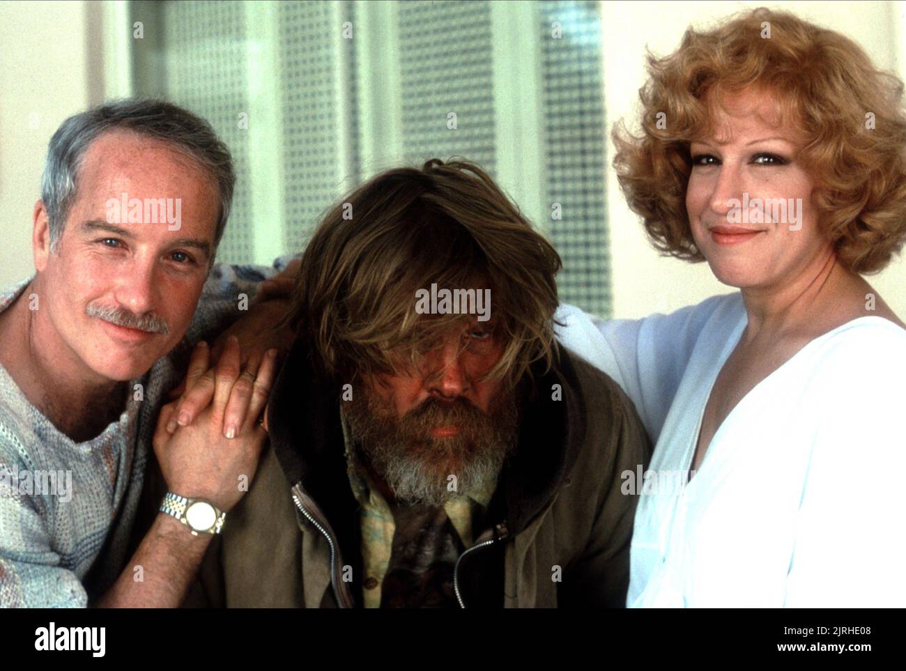 RICHARD DREYFUSS, NICK NOLTE, BETTE MIDLER, DOWN AND OUT IN BEVERLY HILLS, 1986 Stock Photo