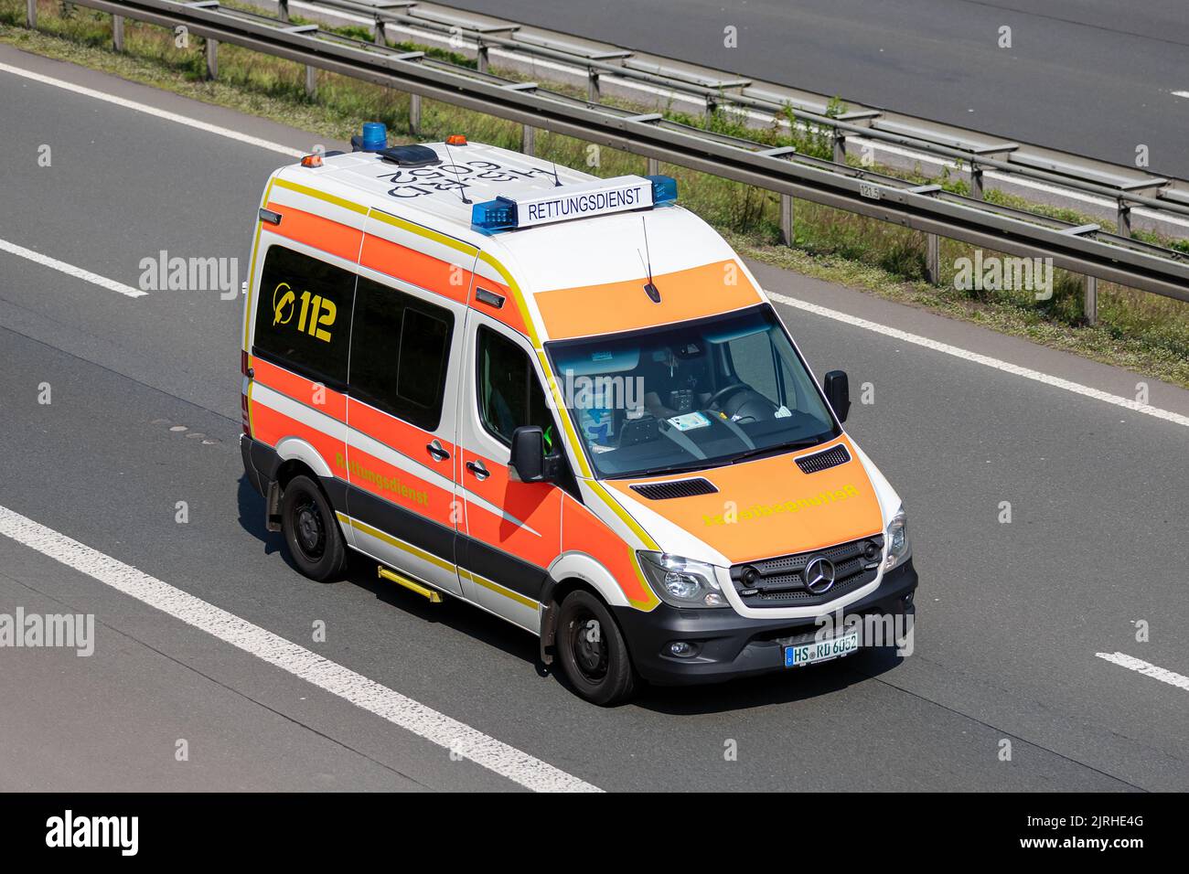 Mercedes-Benz Sprinter ambulance on motorway Stock Photo