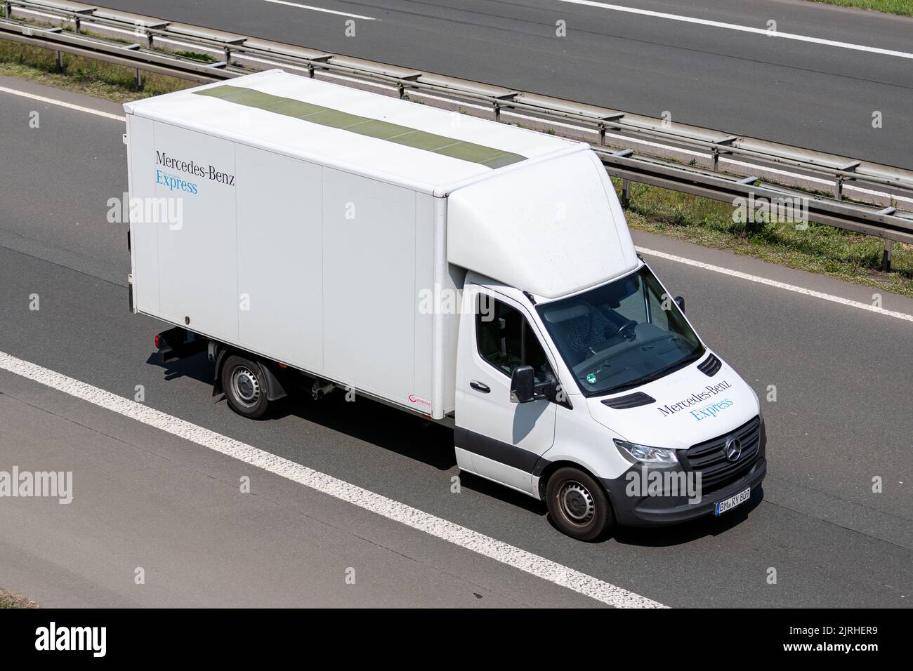 Mercedes-Benz Express Sprinter van on motorway Stock Photo