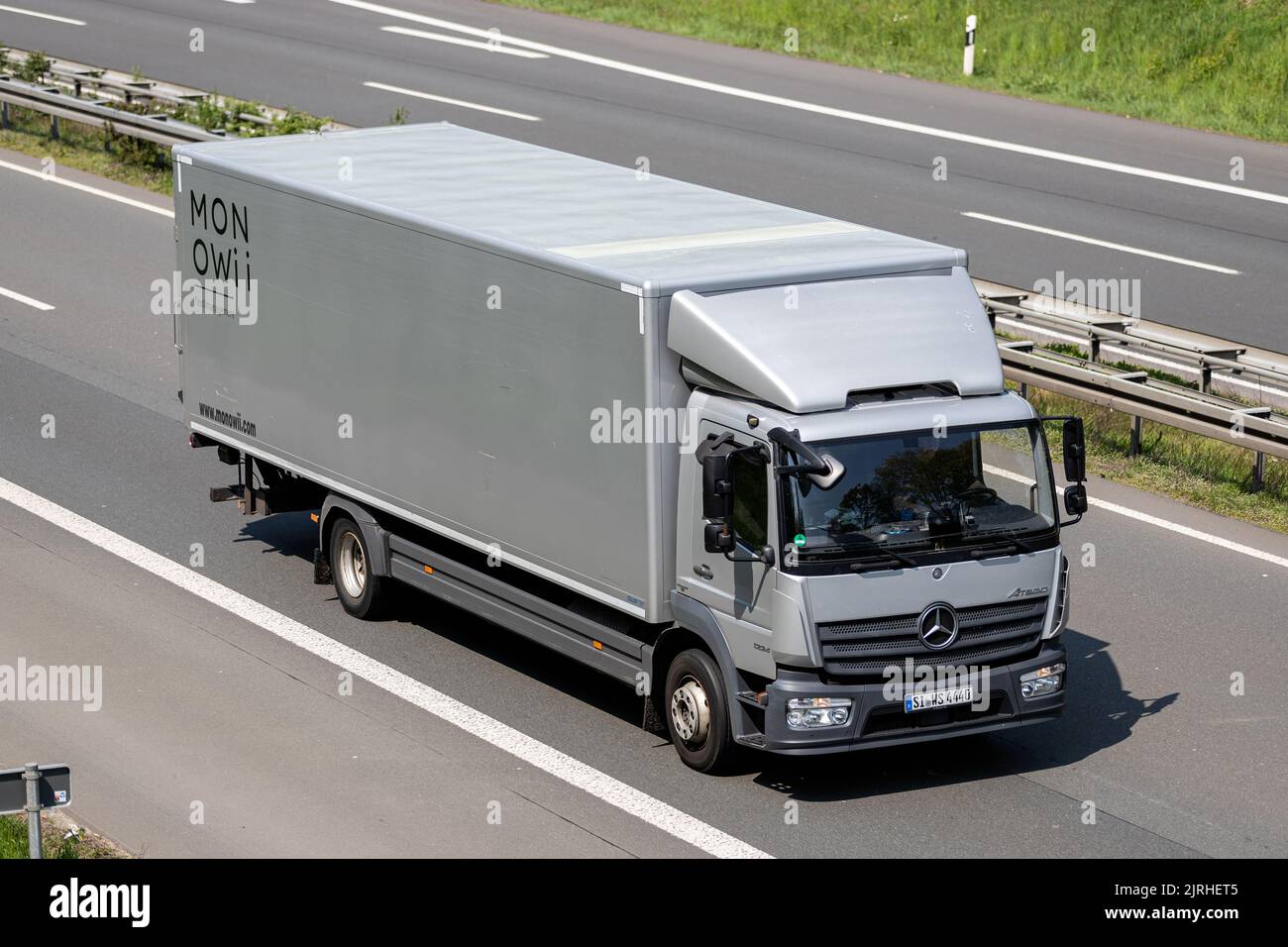 Monowii Mercedes-Benz Atego truck on motorway Stock Photo