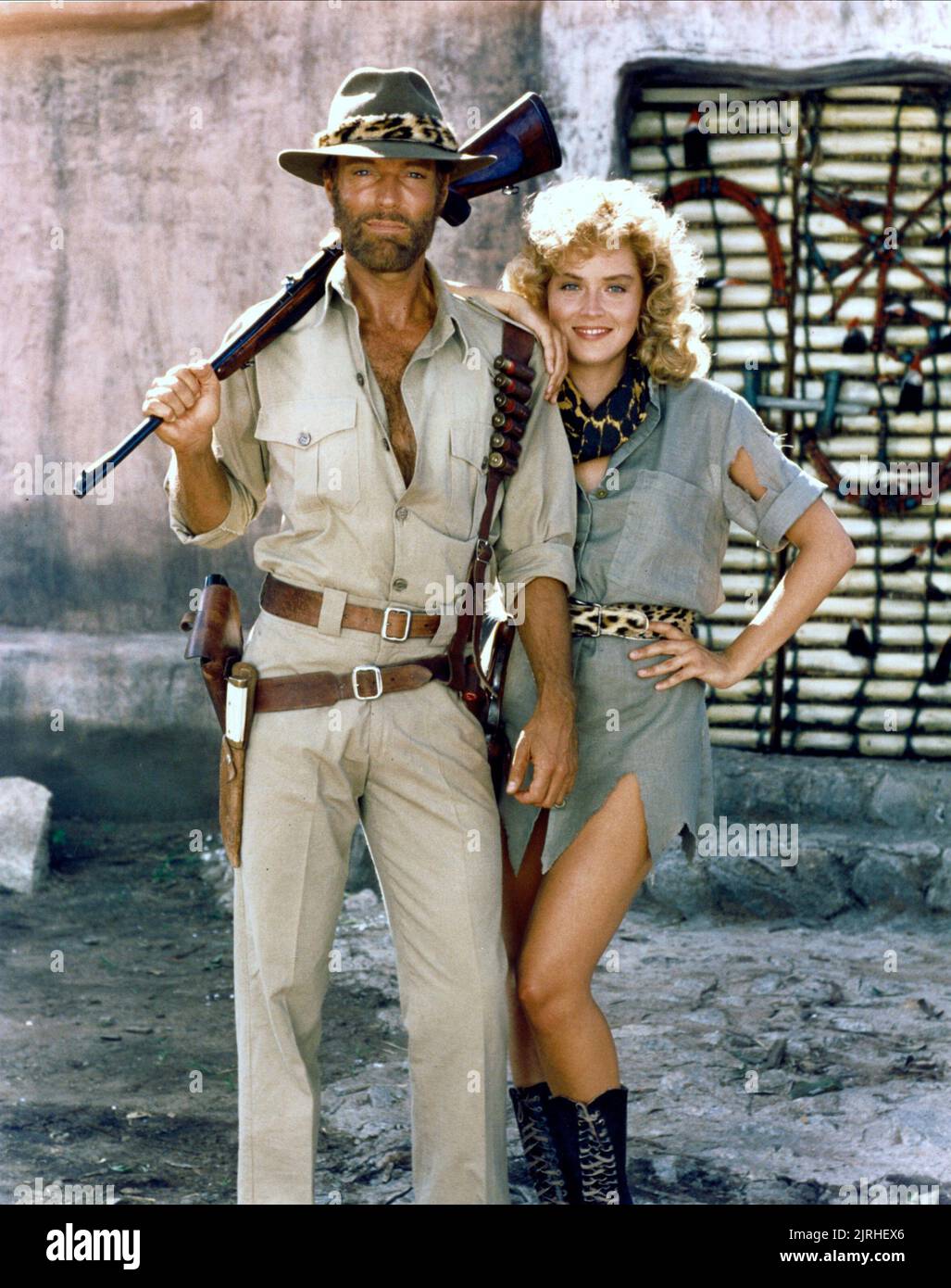 RICHARD CHAMBERLAIN, SHARON STONE, KING SOLOMON'S MINES, 1985 Stock Photo