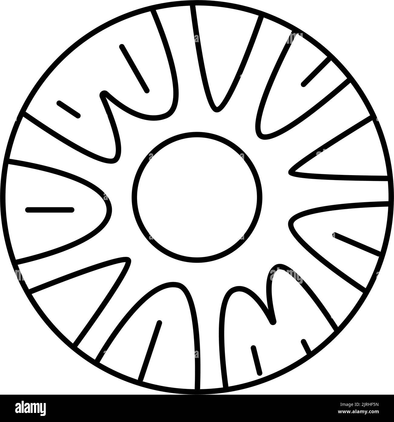 pineapple round slices line icon vector illustration Stock Vector Image ...