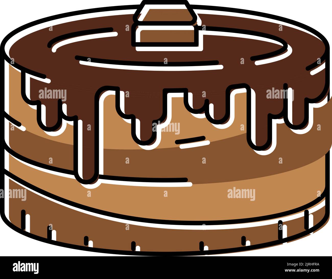chocolate cake food dessert color icon vector illustration Stock Vector ...