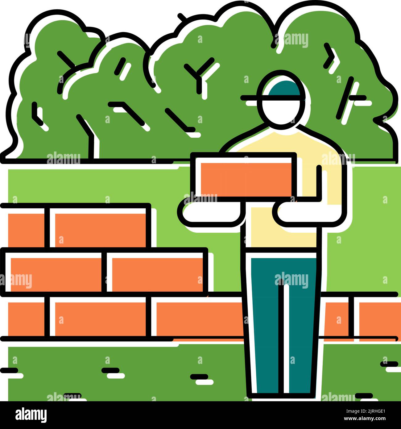 brickwork services color icon vector illustration Stock Vector Image ...