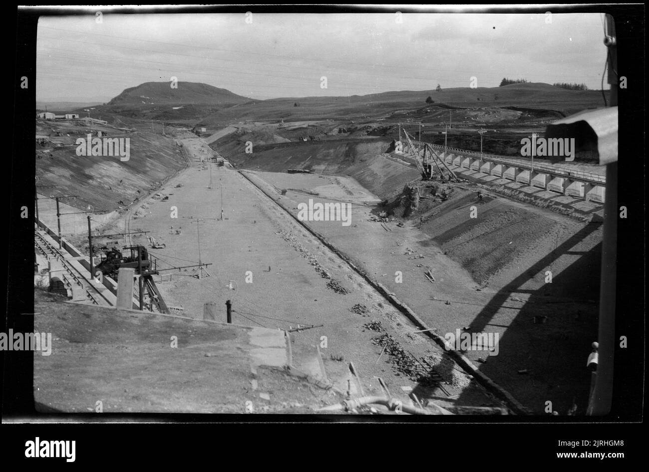 Arapuni Dam construction, 1924 1929, Arapuni, by Roland Searle Stock