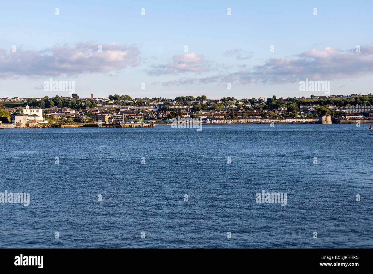 View of Pembroke Dock and River Cleddau, Neyland, Pembrokeshire, Wales, UK Stock Photo