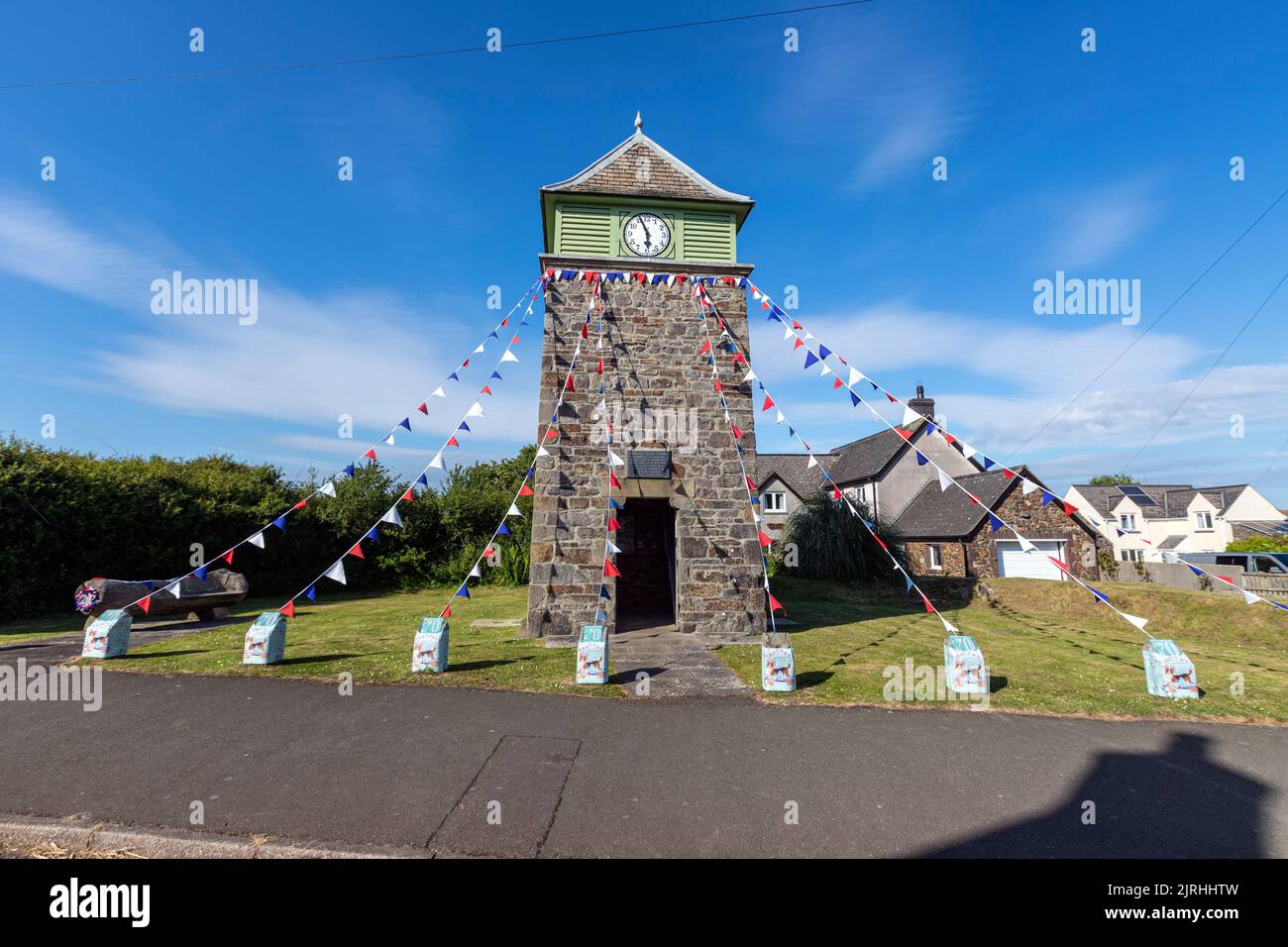 Clock Tower, Marloes, Pembrokeshire, Wales, UK Stock Photo