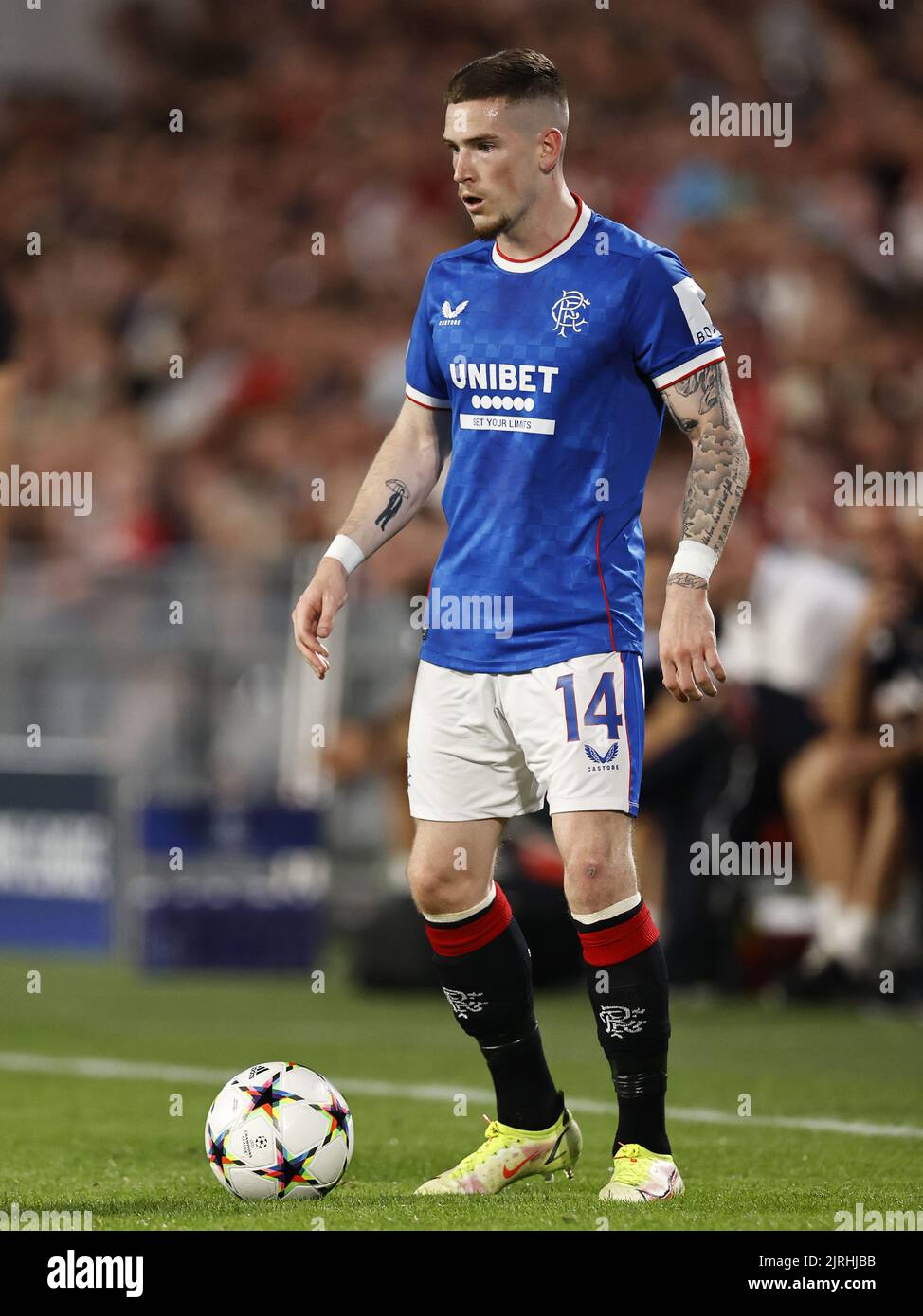 EINDHOVEN Ryan Kent of Rangers FC during the UEFA Champions League