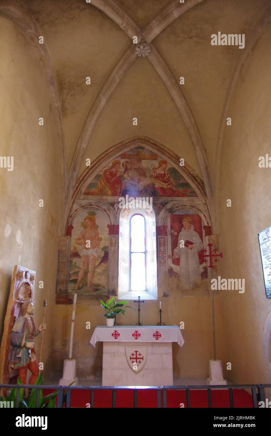 Manoppello - Abruzzo - Abbey of Santa Maria d'Arabona - Chapel dedicated to the Equestrian Order of the Holy Sepulcher of Jerusalem Stock Photo