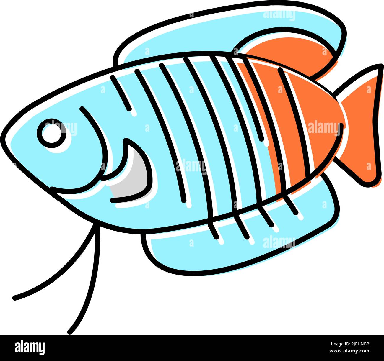 gourami fish color icon vector illustration Stock Vector