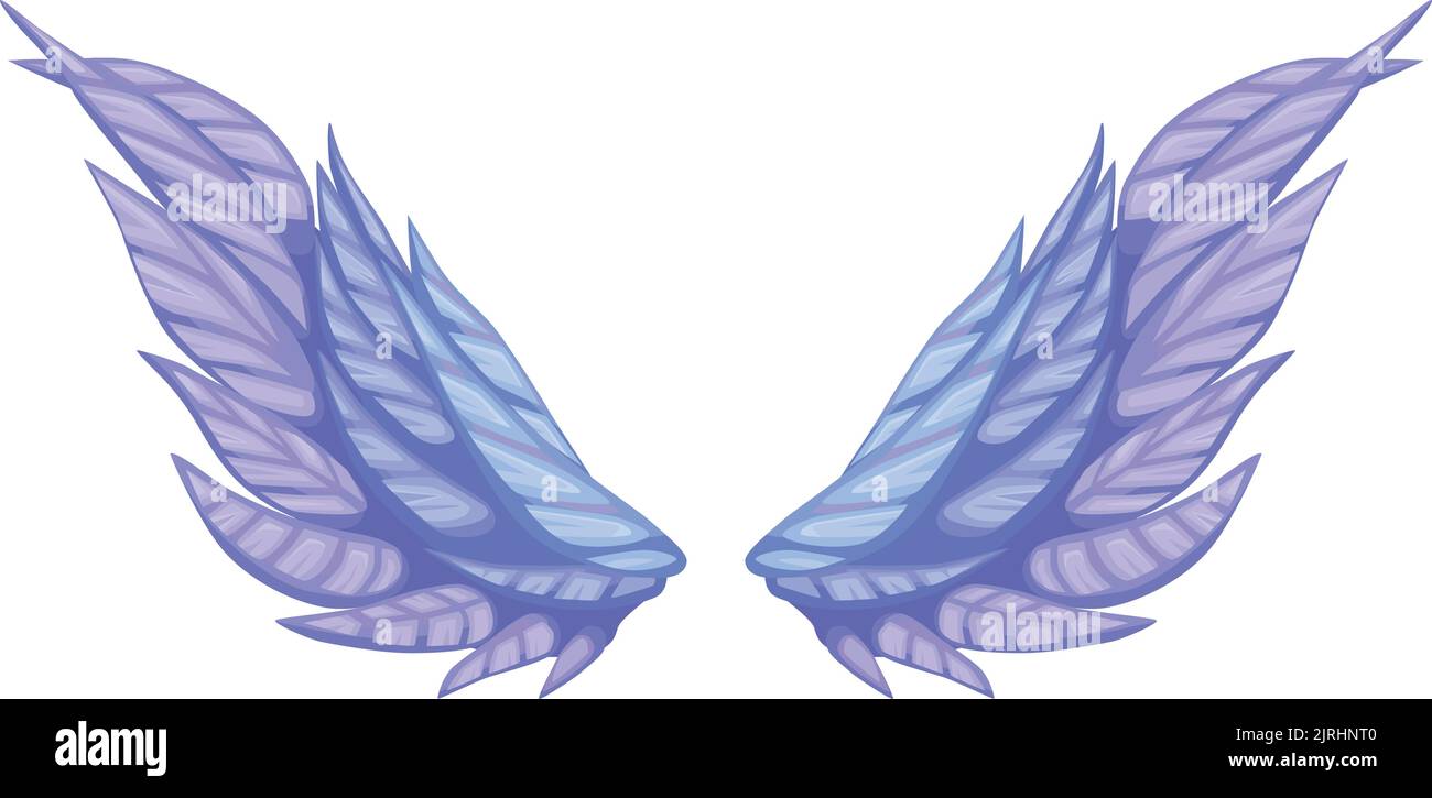 Fairytale wings. Fly creature symbol. Fantasy myth icon isolated on