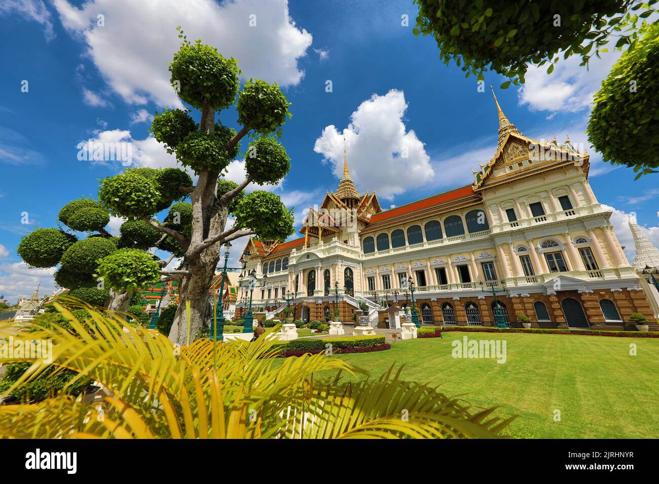 Topiary at the Grand Palace in the Grand Palace Complex, Wat Phra Kaew, Bangkok, Thailand Stock Photo