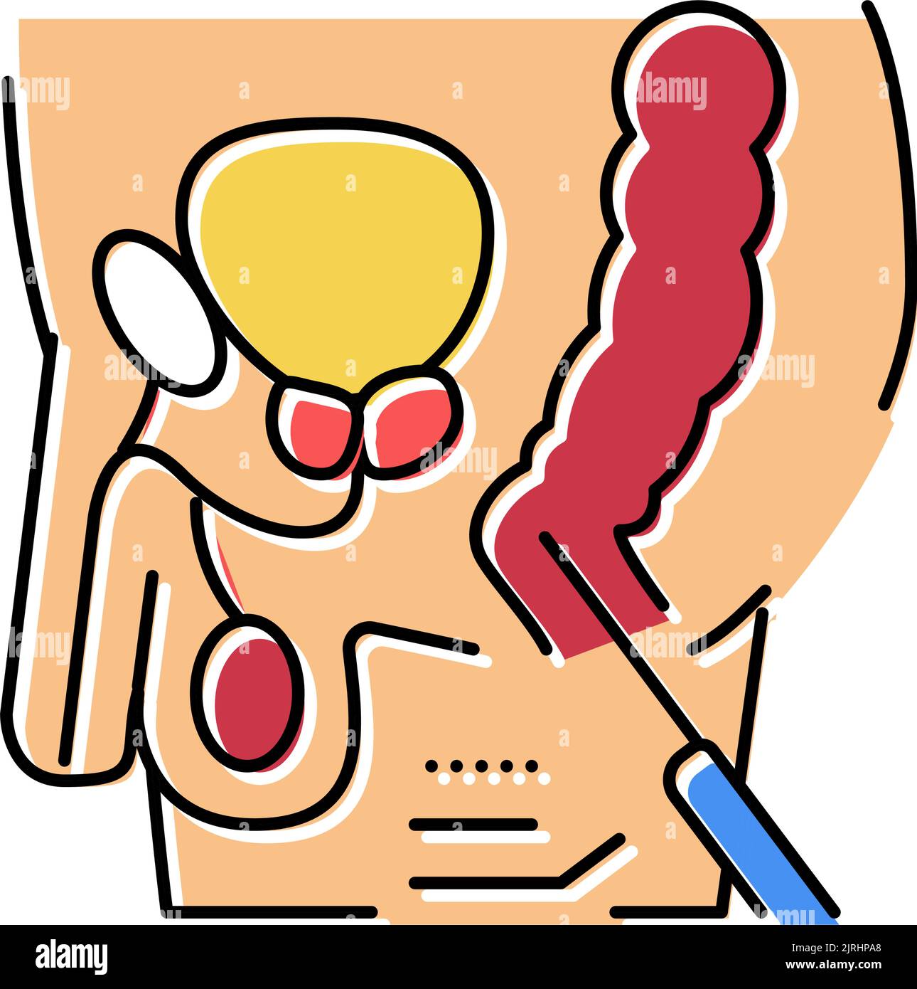 prostate cancer test male health check color icon vector illustration ...