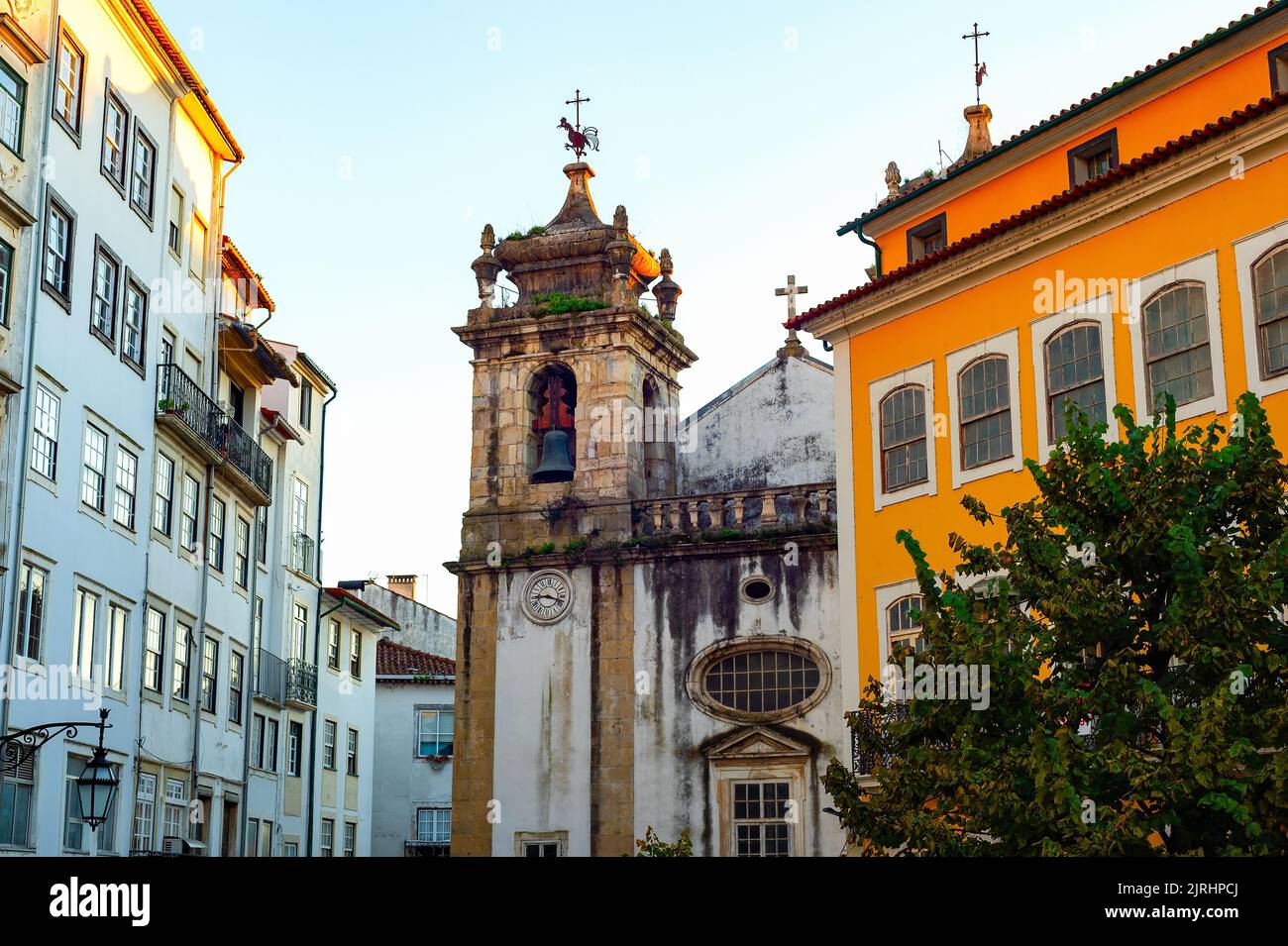 Braga old town architecture in evening light, Portugal Stock Photo