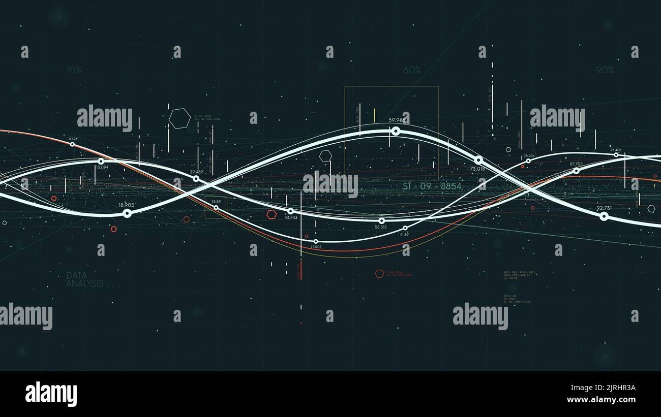 Statistics big data analytics indicators, business strategy digital graph indicating progress for financial presentation Stock Photo